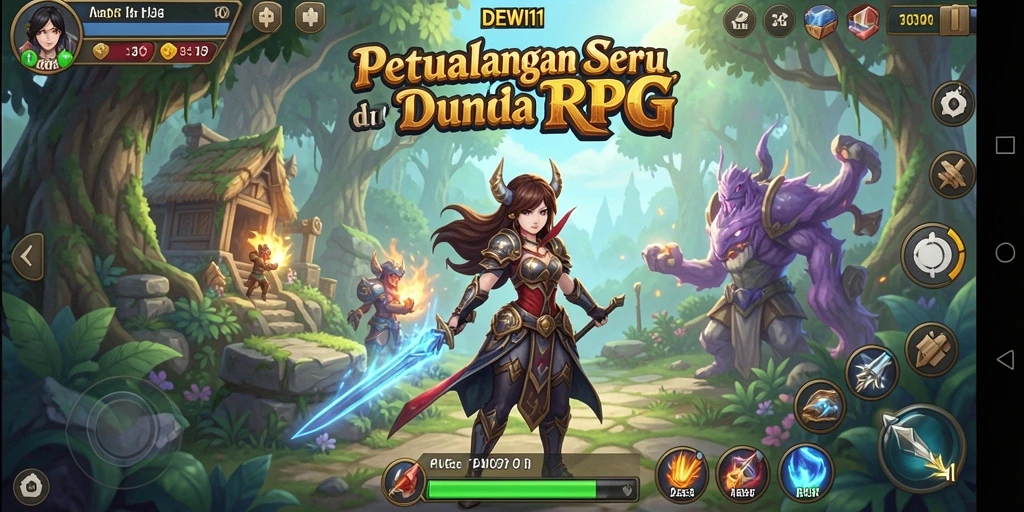 Tampilan menarik dari gameplay RPG DEWI11 yang menegangkan dan seru.