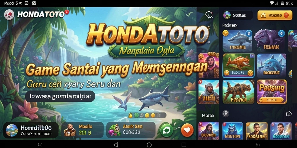 Tampilan menyenangkan dari gameplay HONDATOTO yang penuh warna.