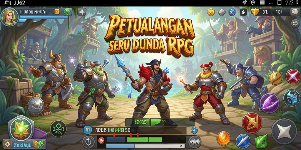 Tangkapan layar gameplay JJ62 menunjukkan petualangan epik dalam RPG.