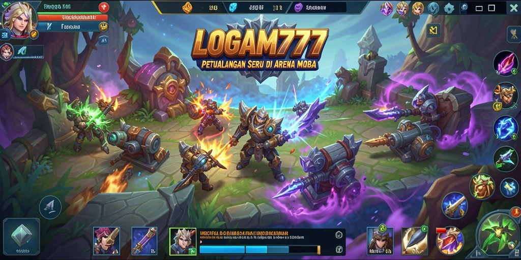 Tampilan screenshot LOGAM777 menampilkan pertempuran seru di arena MOBA.