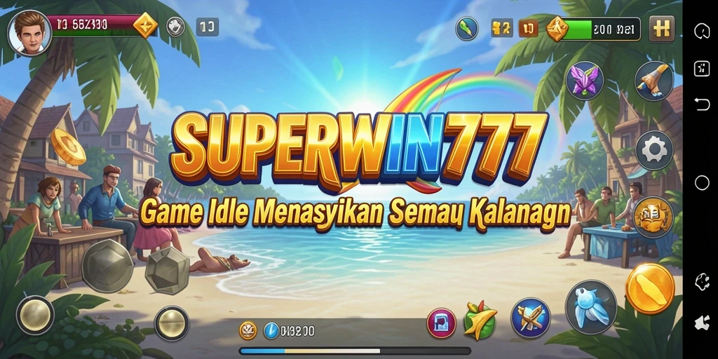 Screenshot menampilkan momen seru dalam gameplay Idle SUPERWIN777.